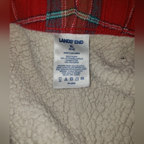 2 Pairs Lands End Sherpa Lines Flannel Tie Waist Pants Size XL - Picture 4 of 4